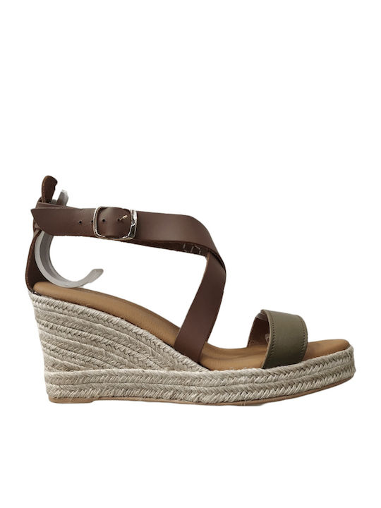 Women's Leather Platform Shoes Tabac Brown