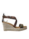 Women's Leather Platform Shoes Tabac Brown