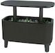 Keter Bevy 2-in-1 Table Refrigerator Bar Gray Double Wall Better Temperature Insulation Waterproof UV Protection