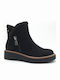 Wildleder Stiefeletten Damen Schwarz