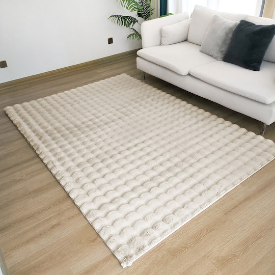 Beauty Home Bubble Art 9662 Set Modern Schlafzimmer-Teppichsets Synthetisch,Polyester/Cotton/Leather Ecru 3Stück