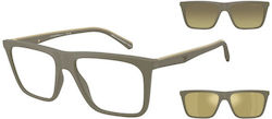 Emporio Armani Plastic Eyeglass Frame with Clip On Brown EA4258 54371W Emporio Armani Plastic Eyeglass Frame with Clip On Brown EA4258 54371W