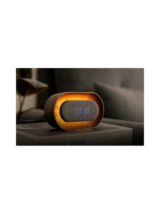 Gingko Lumos Clock Oval Walnut G076o-wt 703556206871