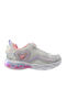 Kids Sneakers with Hoop & Loop Closure and Silver Lights