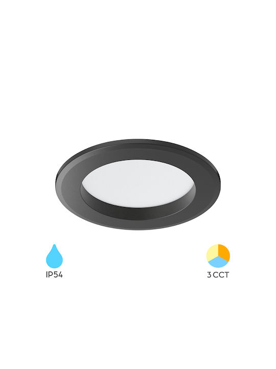Braytron Round Metallic Recessed Spot Black 54x54cm. 1pcs