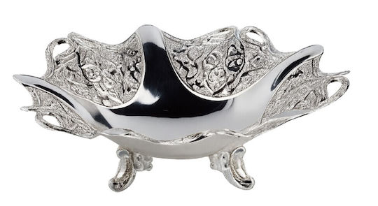 Galifas Metall Dekorative Schale Silber 24x24x7,5cm