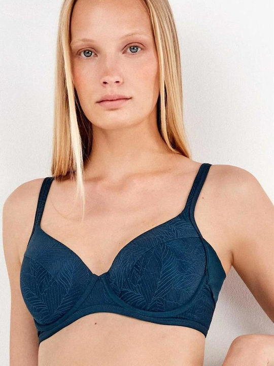 Bra with Light Padding Underwire Blue