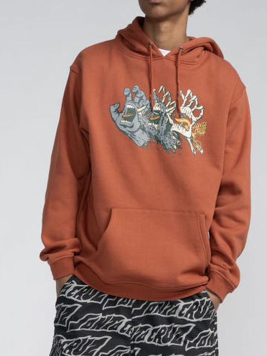 Hand Sweatshirt with Hood Clay
