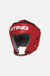 Sting Adult Open Face Boxing Headgear Red