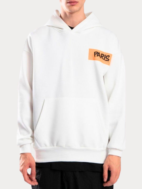 Paris Sweatshirt mit Kapuze Ecru