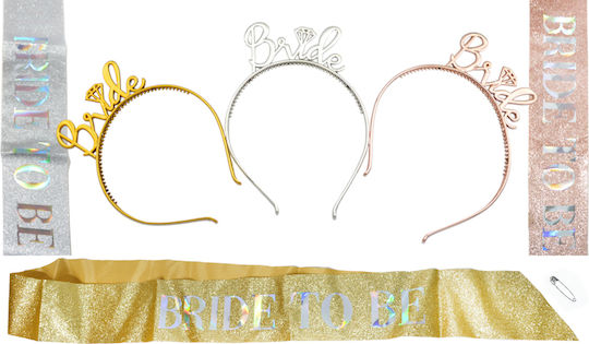 Σετ Κορδελα & Στεκα Bride To Be 0621586 Ασημι