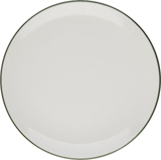 Fine Plate Shallow made of Porcelain Green with Diameter 27cm 6pcs