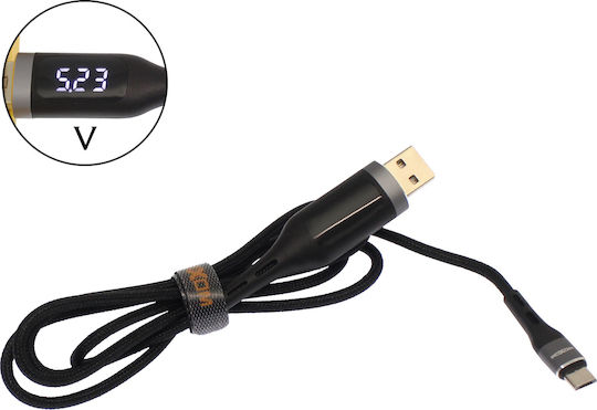 Moxom LED USB 2.0 to micro USB Cable Μαύρο 1m 6451 1τμχ