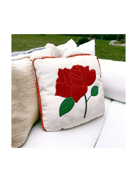 Chippo Sofa-Kissen Weiß/Rot 40x40cm