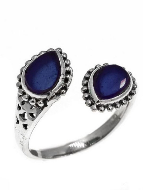 Amalfi Accessories Damen Chevalier Ring mit Steinen aus Silber