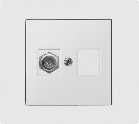 Vestra Tv Antenna Socket Single Type Ff Without Frame Flush-mounted Ip20 White 3886-10
