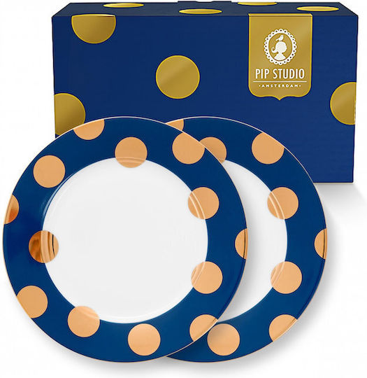 PiP Studio Plate Desert made of Porcelain Gold with Diameter 21cm 2pcs