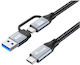 Equip USB 3.2 Cable USB-C male - USB-A / USB-C 100W PD Μαύρο 1m 128431