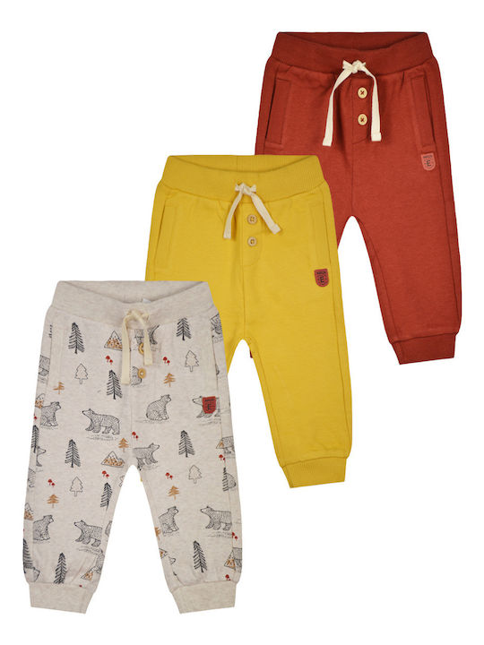 Kids Sweatpants Set Ecru Melange 3pcs