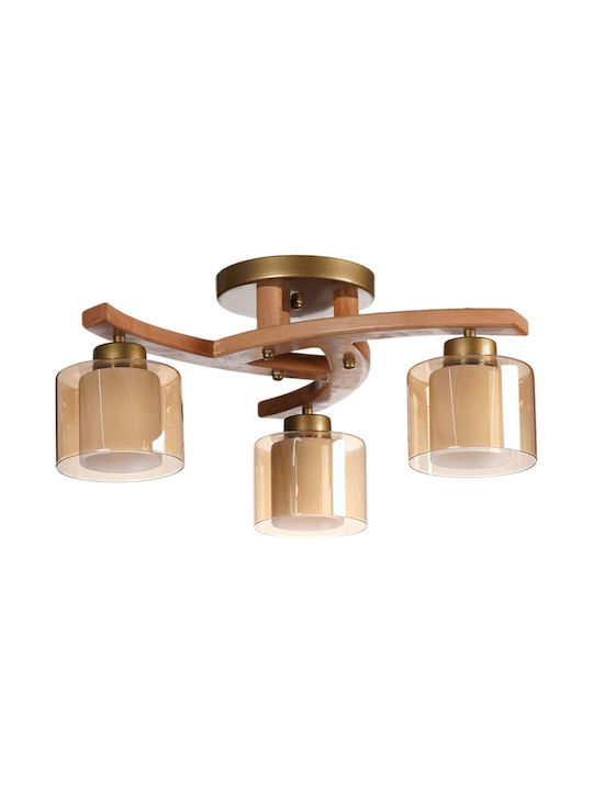 Opviq Ceiling Mount Light 56cm Brown with Socket E27