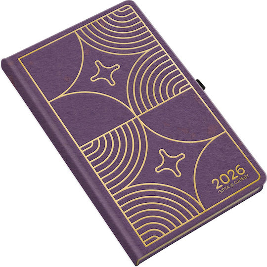 Unipap Daily Diary Gatsby 2026 13x21 Purple 626-4413-99