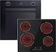 Davoline BBO 7210 + OBVZ800 Φούρνος άνω Πάγκου 72lt με Κεραμικές Εστίες Π59.4εκ. Μαύρος