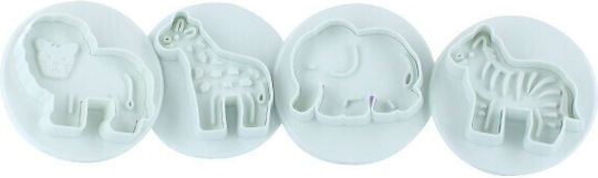 Cookie Cutter Set Lion Elephant Giraffe Zebra Spring X4 43x55mm Cookie Cutter Set Lion Elephant Giraffe Zebra Spring X4 43x55mm