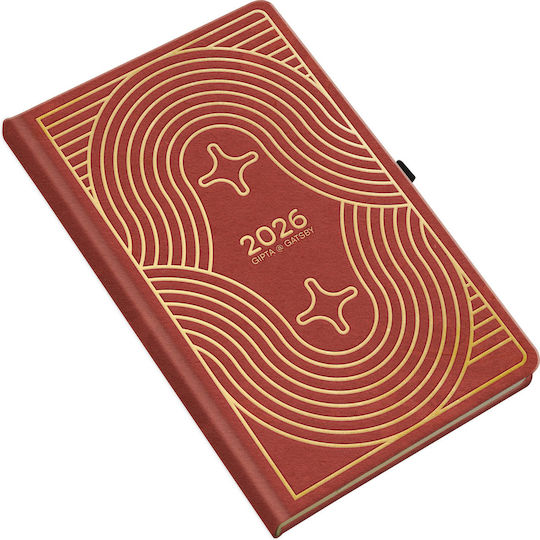 Unipap Ημερήσιο Ημερολόγιο Gatsby 2026 13x21 Red 626-4413-81