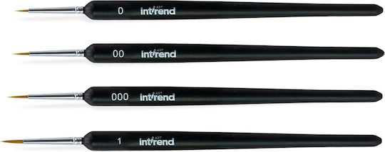 Set 4 Perii De Precizie Intrend Premium Acuarelă Ulei Acrilic Pictură Față Artă Unghii