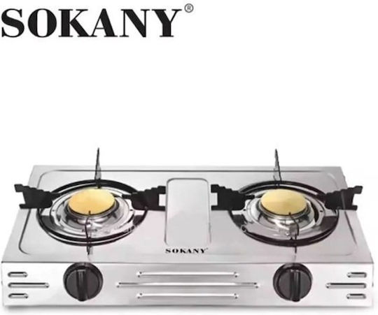Sokany Liquid Gas Countertop Double Burner Inox