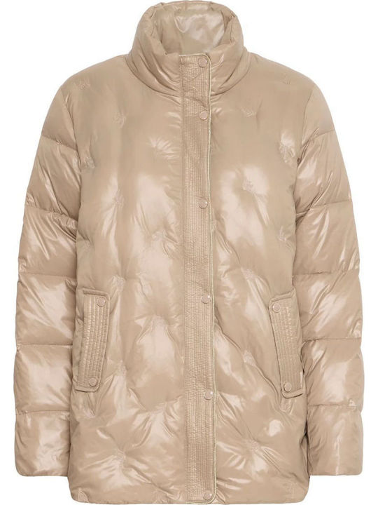 Fransa Women's Lifestyle Jacket for Winter Beige