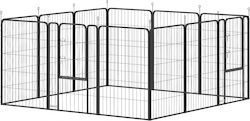 Pawhut Foldable Dog Park Black