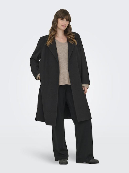 Women's Black Coat with Belt