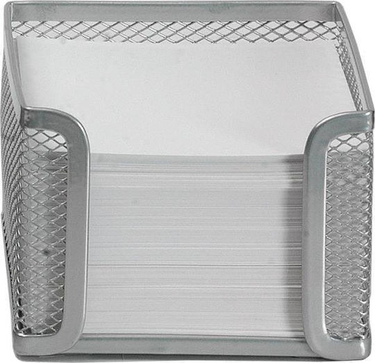 Κυβος Gk Μεταλλικος Χαρτακια Σημειωσεων 10x10cm Ασημι Χρωμα 3015