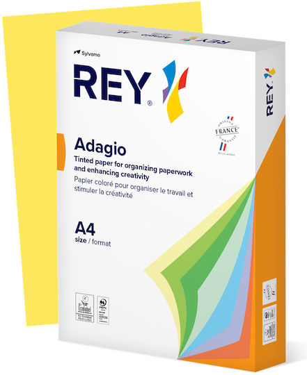 Rey Adagio Χαρτί Εκτύπωσης A4 80gr/m² 500 φύλλα Κίτρινο