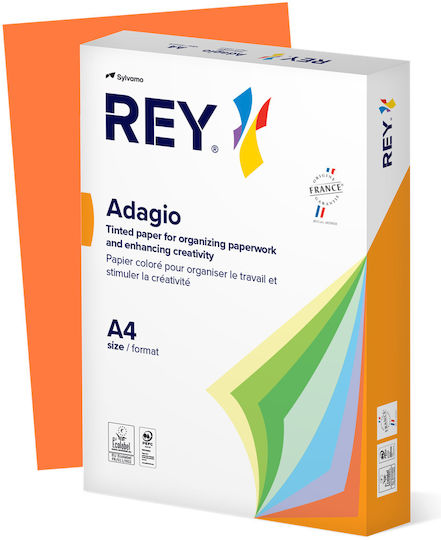 Rey Adagio Hârtie de Imprimare A4 80gr/m² 1x500 foi Portocaliu