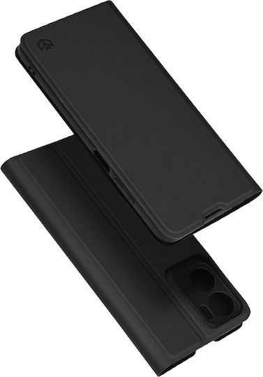 Techsuit Magskin Book Σιλικόνης / Δερματίνης Μαύρο (Moto G05 / E15)