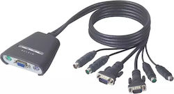 Belkin 2-port Kvm Switch Adapter 8466926 8865-53 Built-in Cables Keyboard Video Mouse Ps2 Black Belkin 2-port Kvm Switch Adapter 8466926 8865-53 Built-in Cables Keyboard Video Mouse Ps2 Black