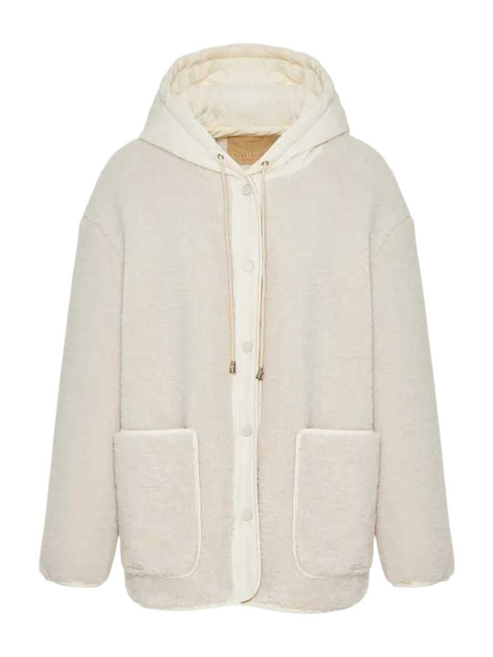 Women's Lifestyle Jacket for Winter with Hood Beige