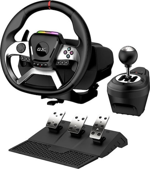 Genius SpeedMaster X5 FF Steering Wheel with Shifter and Pedals for PC / PS4 / XBOX One with 1008° Rotation