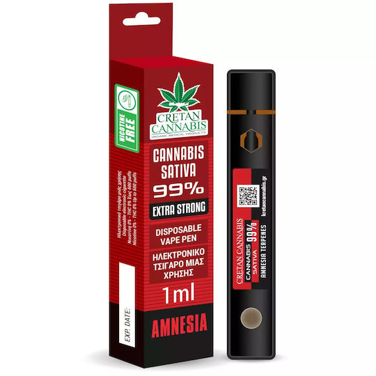 Cretan Cannabis Ηλεκτρονικό Τσιγάρο μιας Χρήσης Amnesia χωρίς Νικοτίνη 1ml
