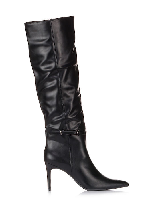 Damenstiefel aus Lackleder Schwarz