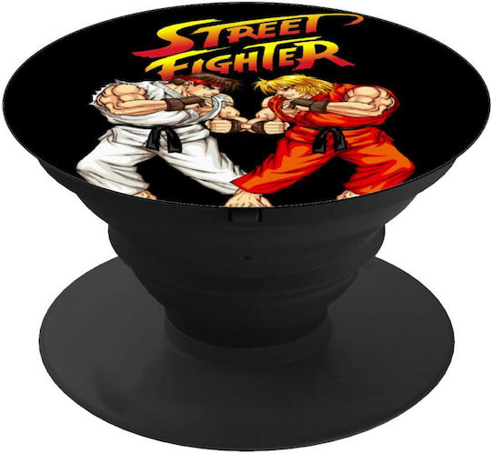 Street Fighter Phone Holders Stand Μαύρο Βάση Στήριξης Κινητού Στο Χέρι