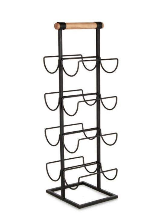 Bizzotto Isaac Weinregal 4 Plätze Metallisch Schwarz 19,5x19x60,5