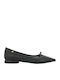 Synthetic Leather Ballerinas Repel Black