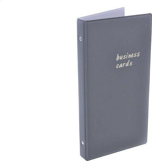 Leather Card Holder Rings 10 Sheets/3 Slots Gray