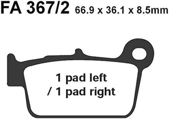 Brake Pads Fa367/2 Adige P237 Acx Sintered Gold Beta Rr50/125 Urban 125/200 Etc Rear