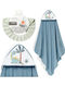 Interbaby Baby Bath Towel Hooded Petrol 100x100cm
