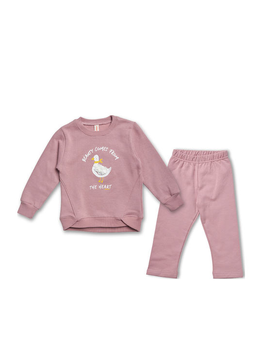 Kinder-Set mit Leggings Winter 2Stück Rosa