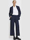 Women's Fabric Trousers with Elastic Black